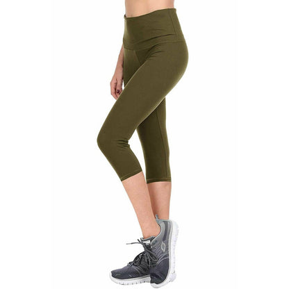 Olive Green | Capri Yoga Leggings