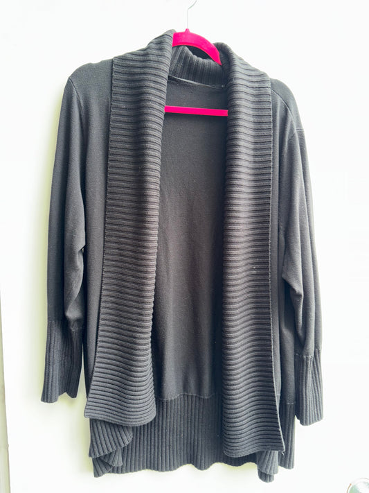 Black Cardigan Sweater Top  XLarge 1045