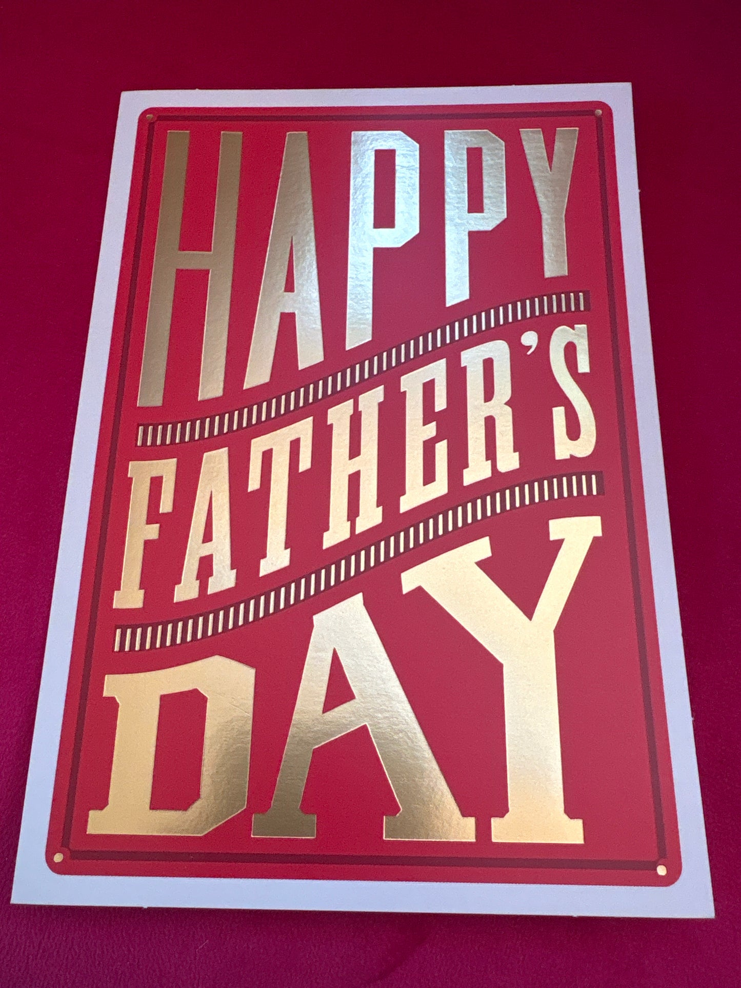 Red N Gold Happy Fathers Day Greeting Card