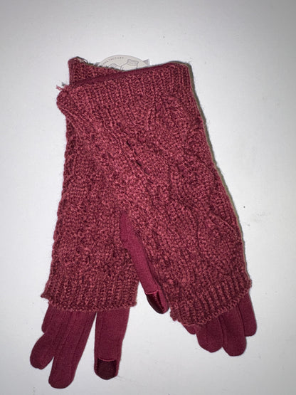 Cable Knit Gloves with removable gloves (2Colors)