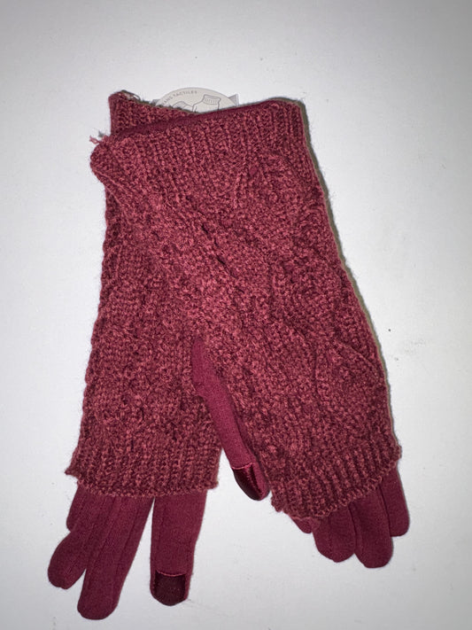 Cable Knit Gloves with removable gloves (2Colors)