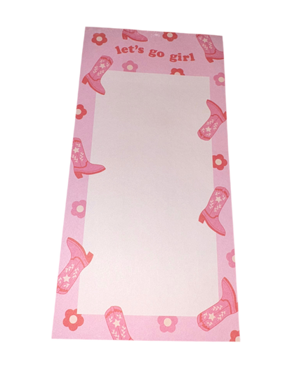 Magnetic Notes List Pad - Let’s Go Girl