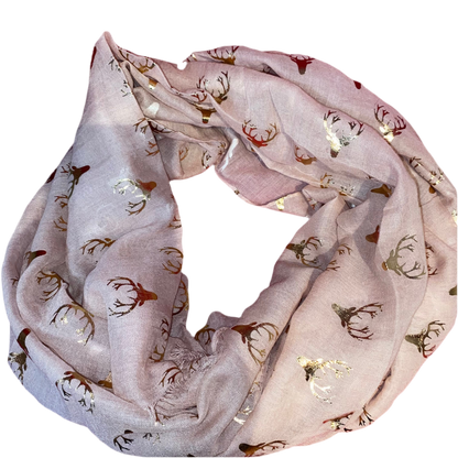 Rose Gold Reindeer Deer Scarf | 3 Colours
