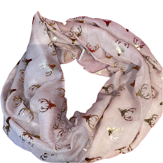 Rose Gold Reindeer Deer Scarf | 3 Colours