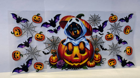 Pumpkin Dachund Dog Puppy CUP WRAP