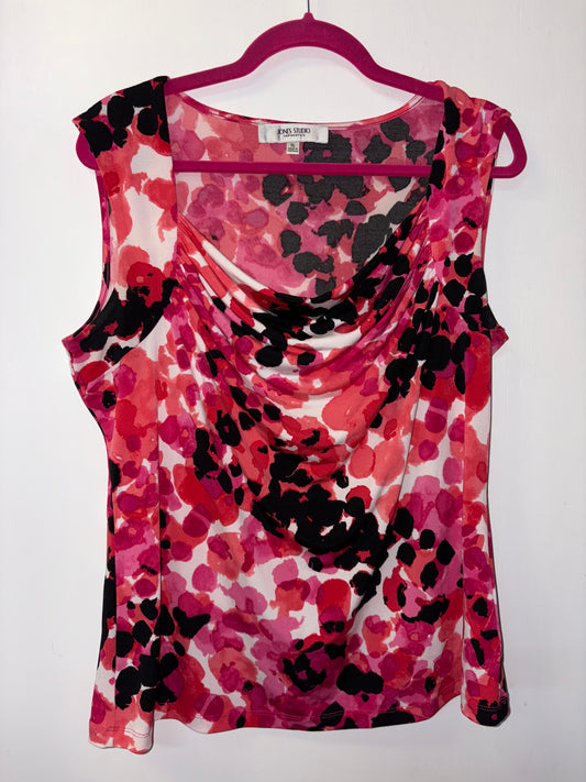 FINAL SALE JONES STUDIO PINK RED FLORAL Tank Top