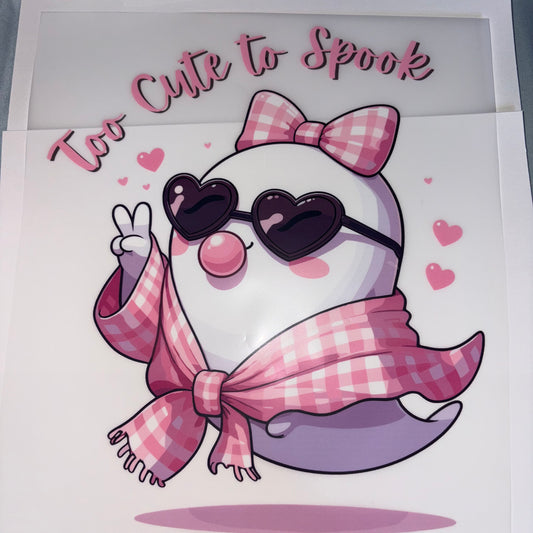 HALLOWEEN | To Cute To Spook Bubble Gum Ghost Pink Shirt Transfer