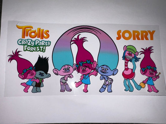 Trolls Crazy Forest Party CUP WRAP DIY