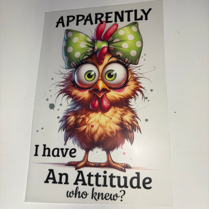 Apparently I have an attitude SHIRT TRANSFER