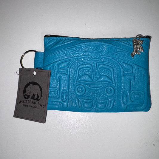 Coin Purse - Deerskin - Bear - Turquoise