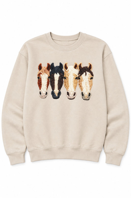 Horse Graphic Crewneck Sweatshirt