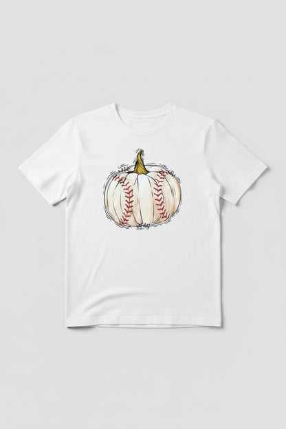 HALLOWEEN Baseball Pumpkin ADULT GRAPHIC TEE