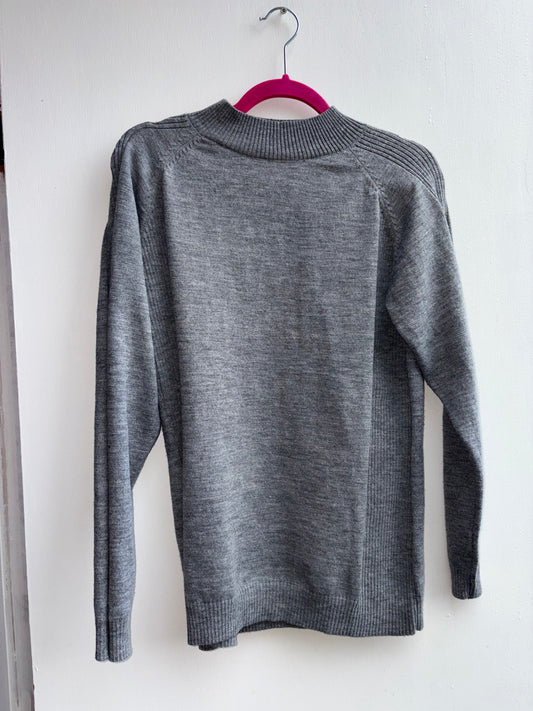 Papa Grey mock turtleneck sweater top  Large 1044