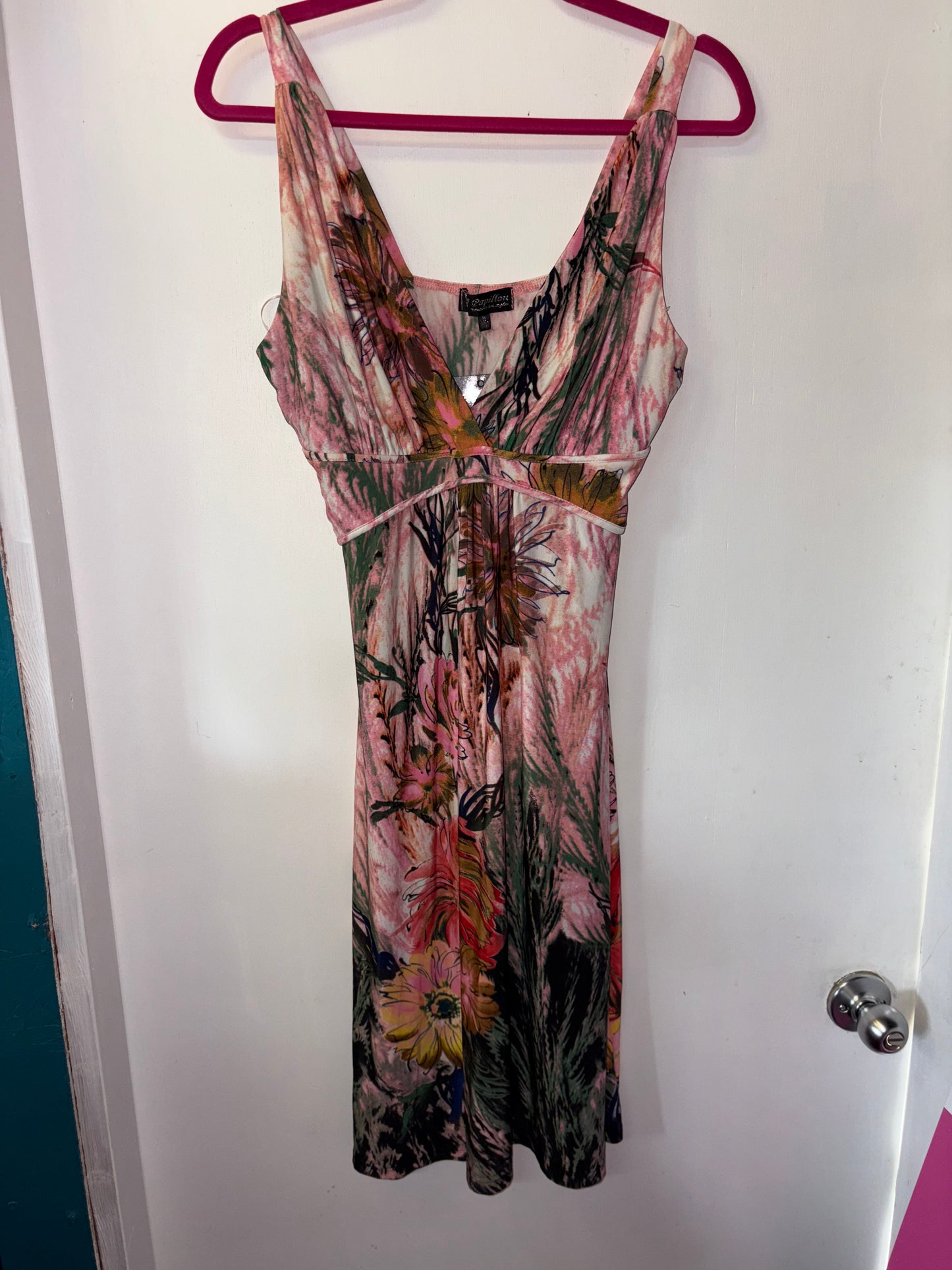 FINAL SALE Pink Floral Papillon Dress