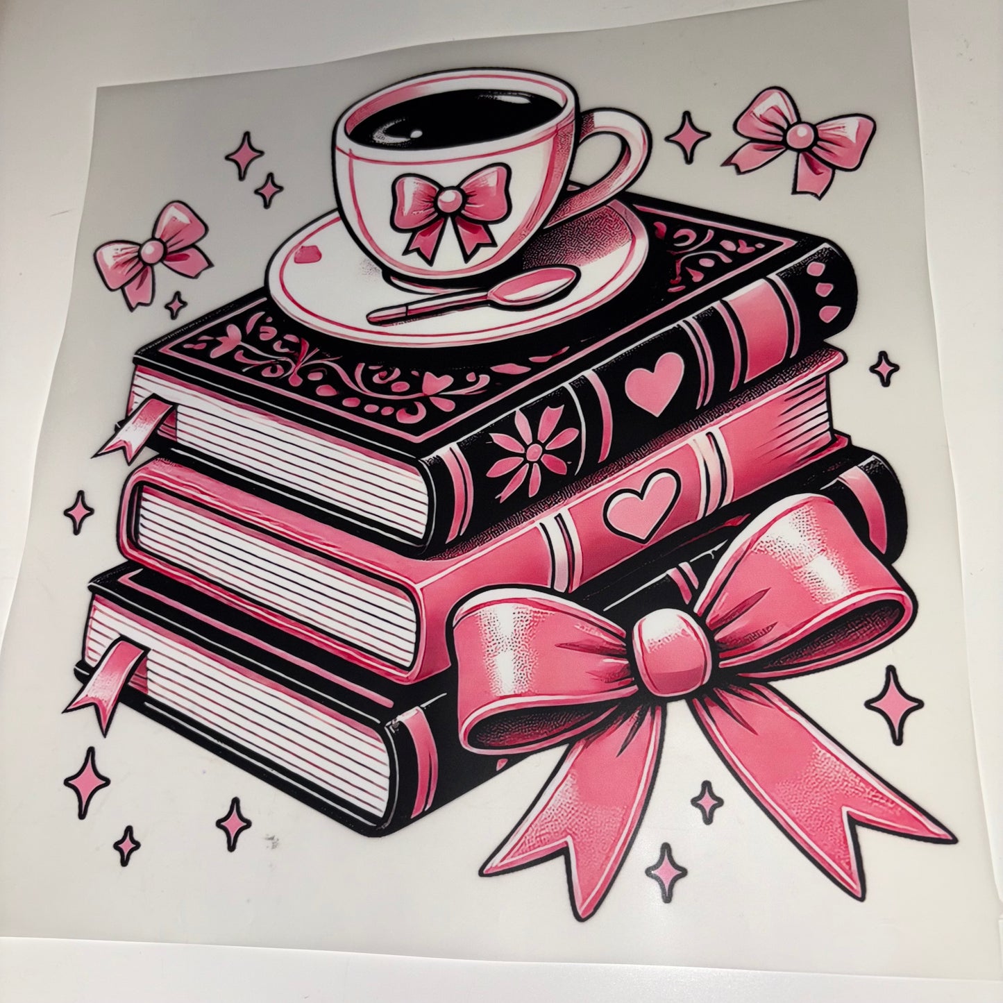READING Pink Books & Coffee SHIRT TRANSFER
