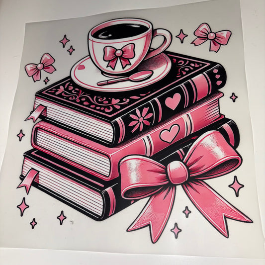 READING Pink Books & Coffee SHIRT TRANSFER