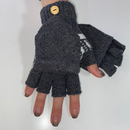 Snowflake Fingerless/ Mitten Gloves