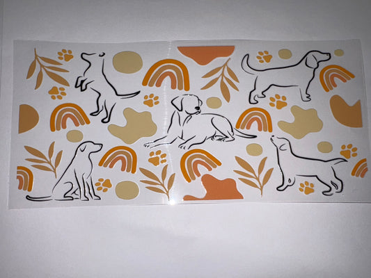 Dog theme orange CUP WRAPS DIY