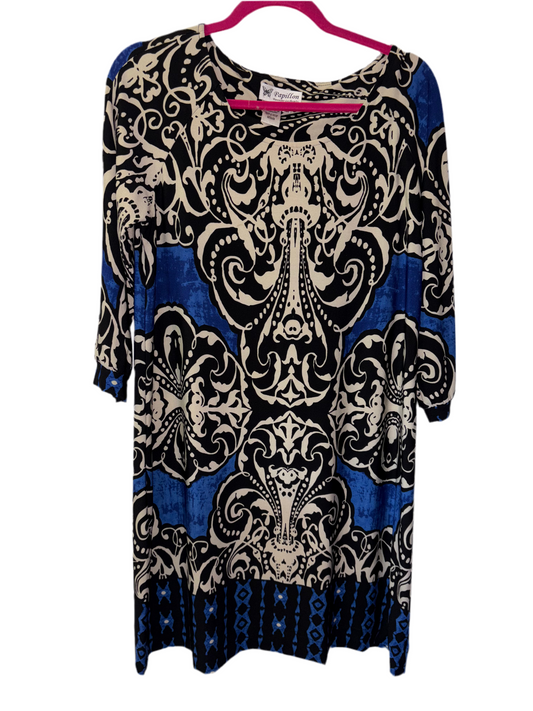 FINAL SALE Papillon Blue Ornate Pullover Dress