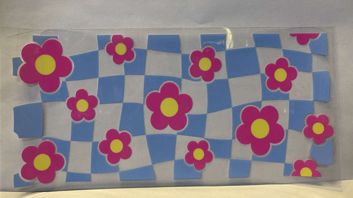 Daisy Pink & Pale Blue CUP WRAP