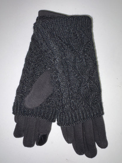 Cable Knit Gloves with removable gloves (2Colors)