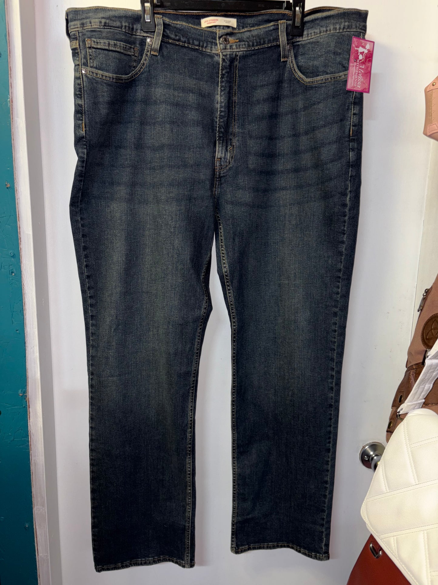 LEVIS Strauss STRAIGHT Leg Denim Jeans 42x32 1055
