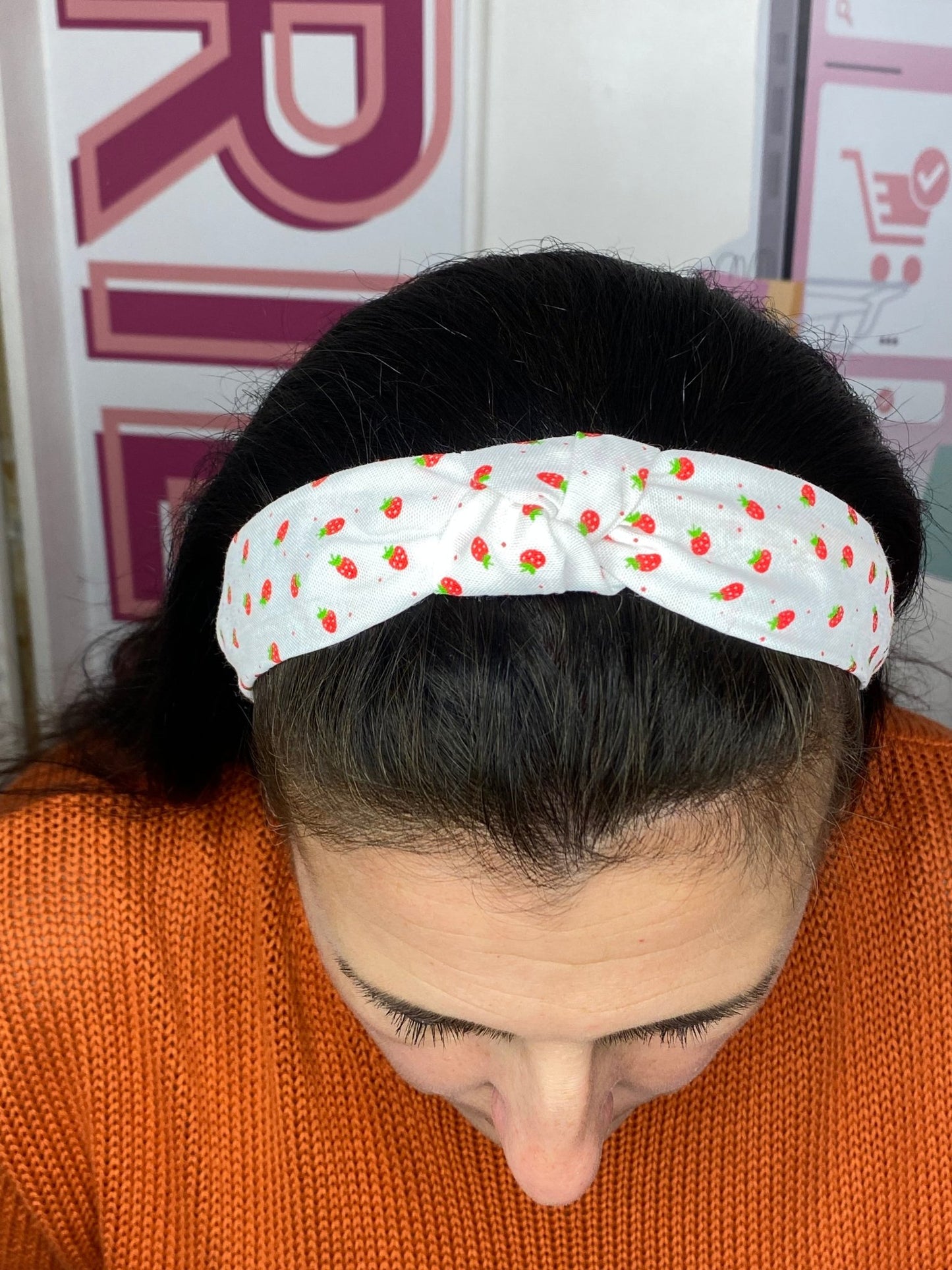 Bandeau pour cheveux noués à la fraise