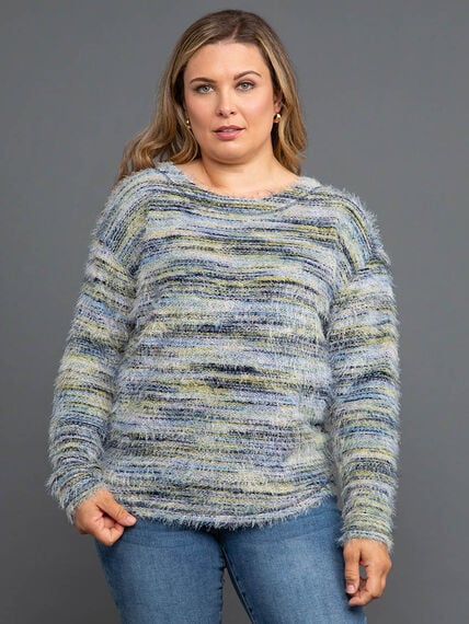 Tribal Soft Lux Eyelash Knit Sweater Top 1052