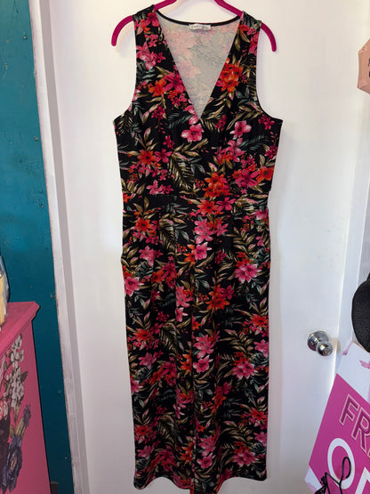 FINAL SALE Pink Floral Romper Jumpsuit