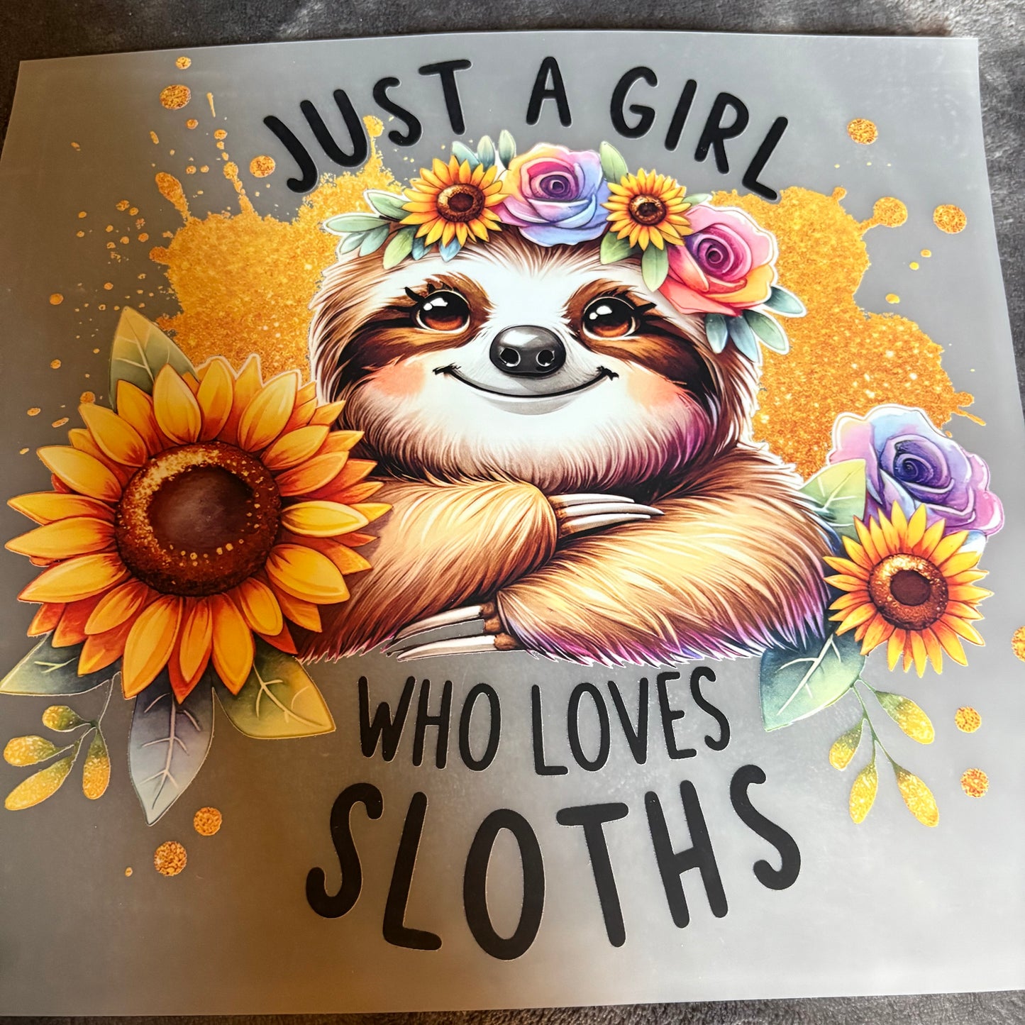 Just a Girl Who Loves Slothes Shirt Transfer