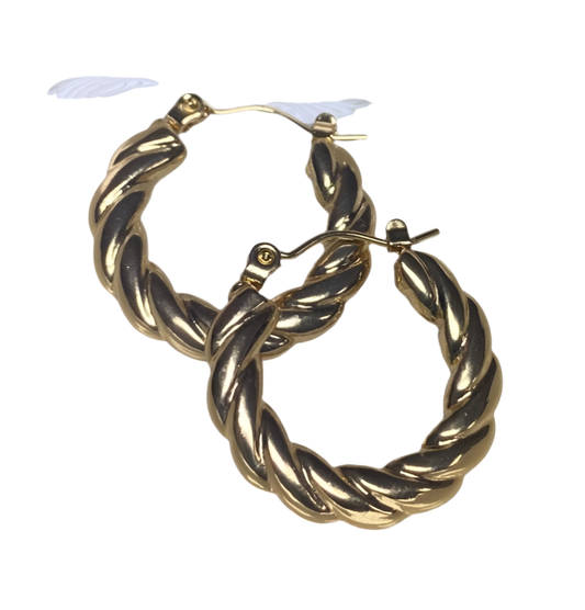 Twisted Hoop Earrings 18K Gold Plated