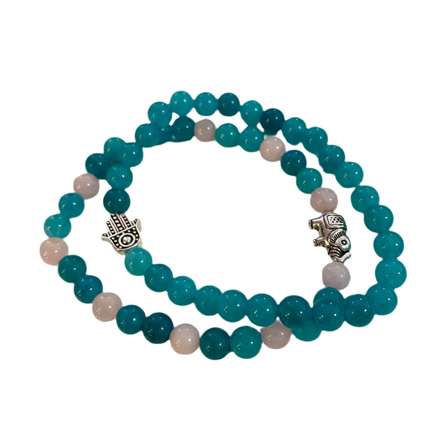 Aqua Jade Gem Stone Bracelet 6MM