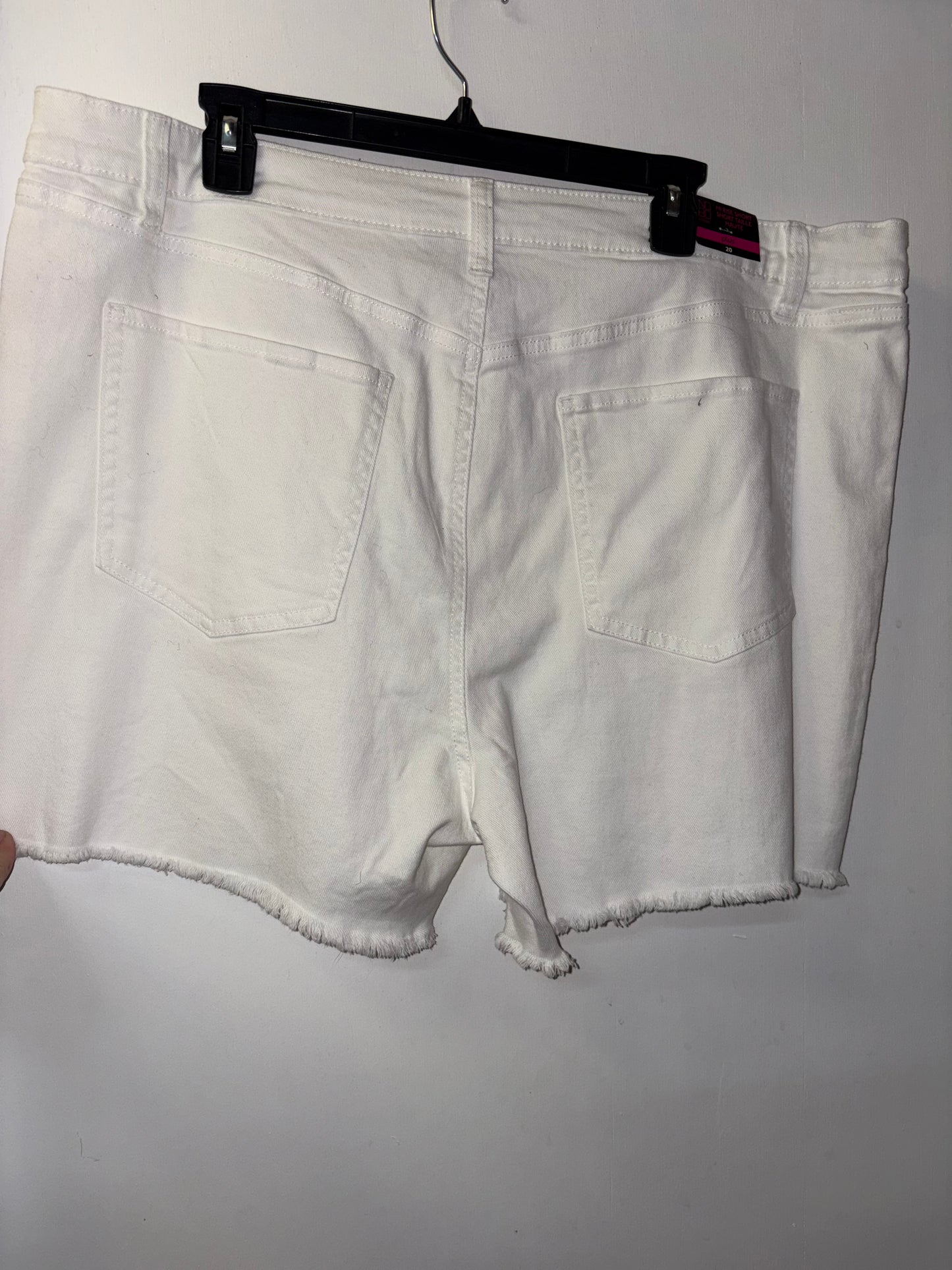 FINAL SALE Hi Rise Plus White Denim Shorts