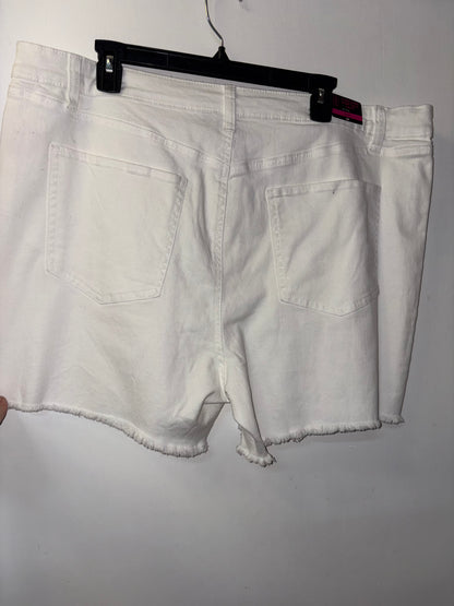 FINAL SALE Hi Rise Plus White Denim Shorts