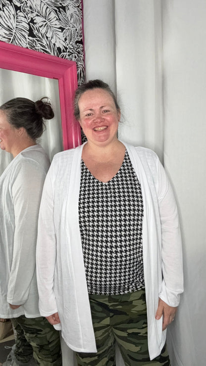 Simply White Cardigan Sweater Top