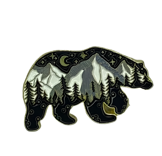 Pin de esmalte de oso de la costa oeste