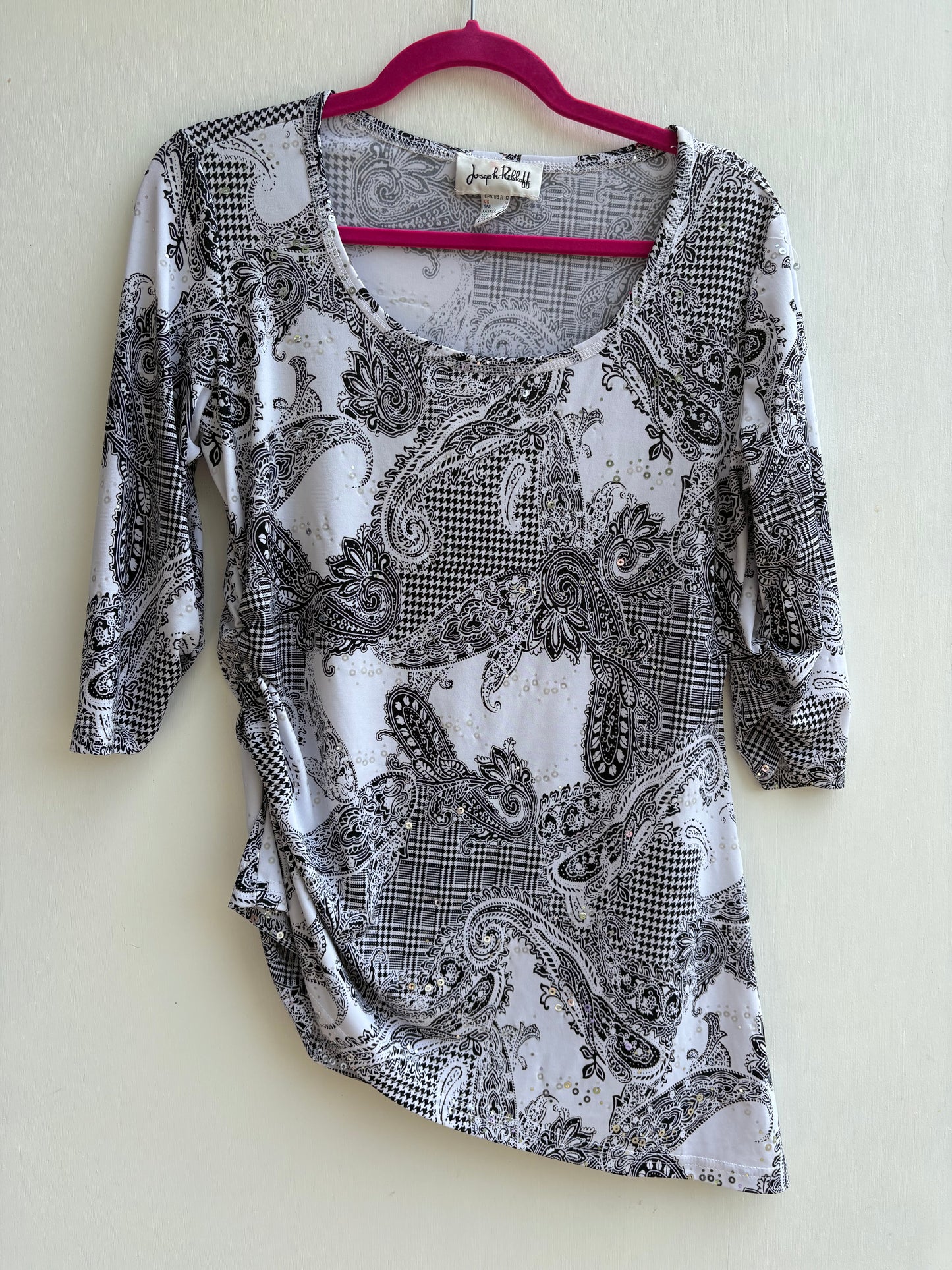 JOSEPH RIBKOFF | Paisley Sequin Ladies Top 12 1018