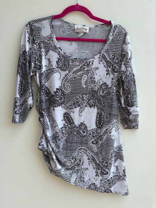 JOSEPH RIBKOFF | Paisley Sequin Ladies Top 12 1018