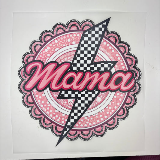 Mama Bolt Pink Shirt Transfer