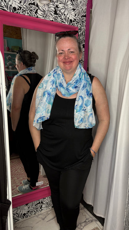 Seahorse Print Scarf