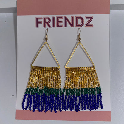 Triangle Tassel Seed Bead Earrings (3 Colors)
