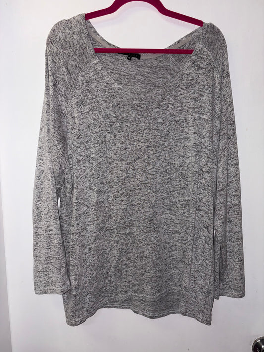 Fun Sport Heather Gray Sweater Lightweight Top XL 1008