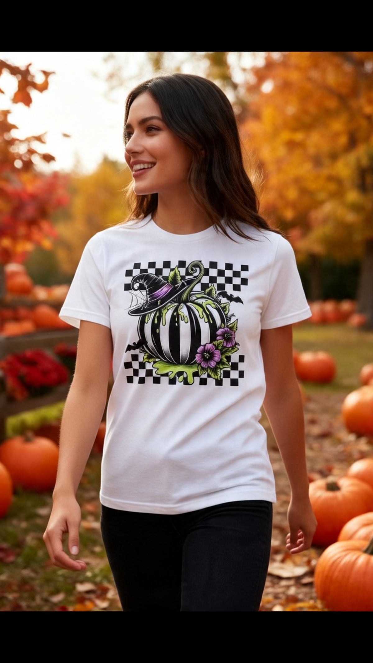 HALLOWEEN Witch Pumpkin ADULT GRAPHIC TEE