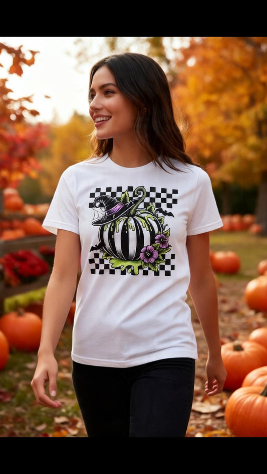 HALLOWEEN Witch Pumpkin ADULT GRAPHIC TEE