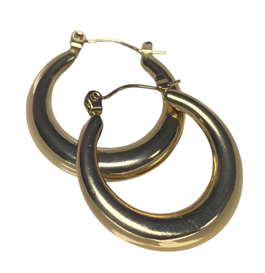 Chunky Thick Hoop Earrings 18K Gold Plated