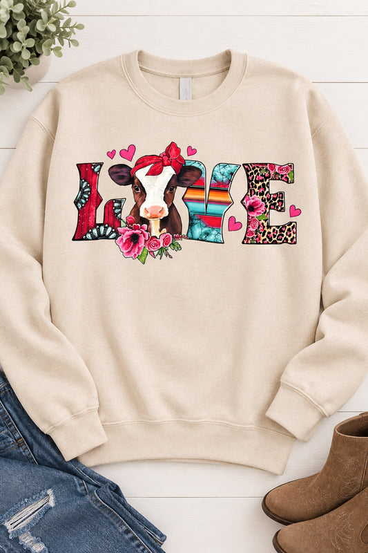 Love Cow Crewneck Sweatshirt