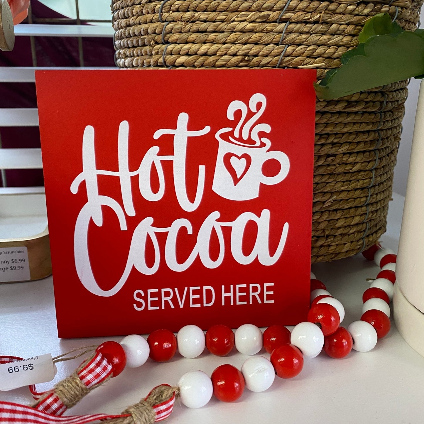 Hot Cocoa Served Here Wood Christmas Sign