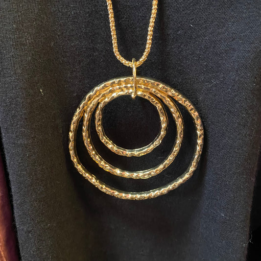 Triple Circle Long Fashion Necklace