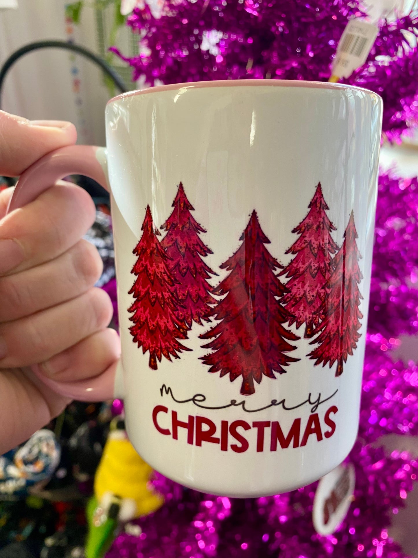 Merry Christmas Pink Tree Mug