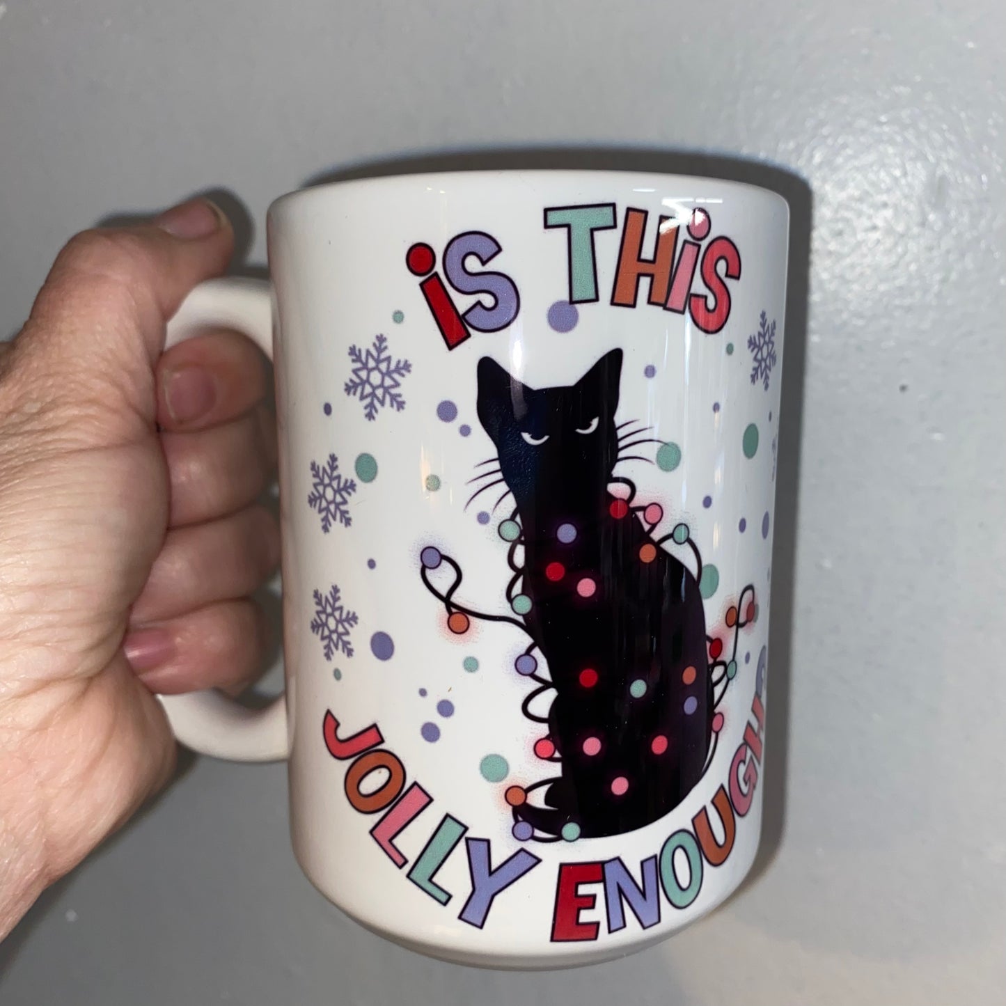 Is This Jolly Enough Cat Christmas Mug
